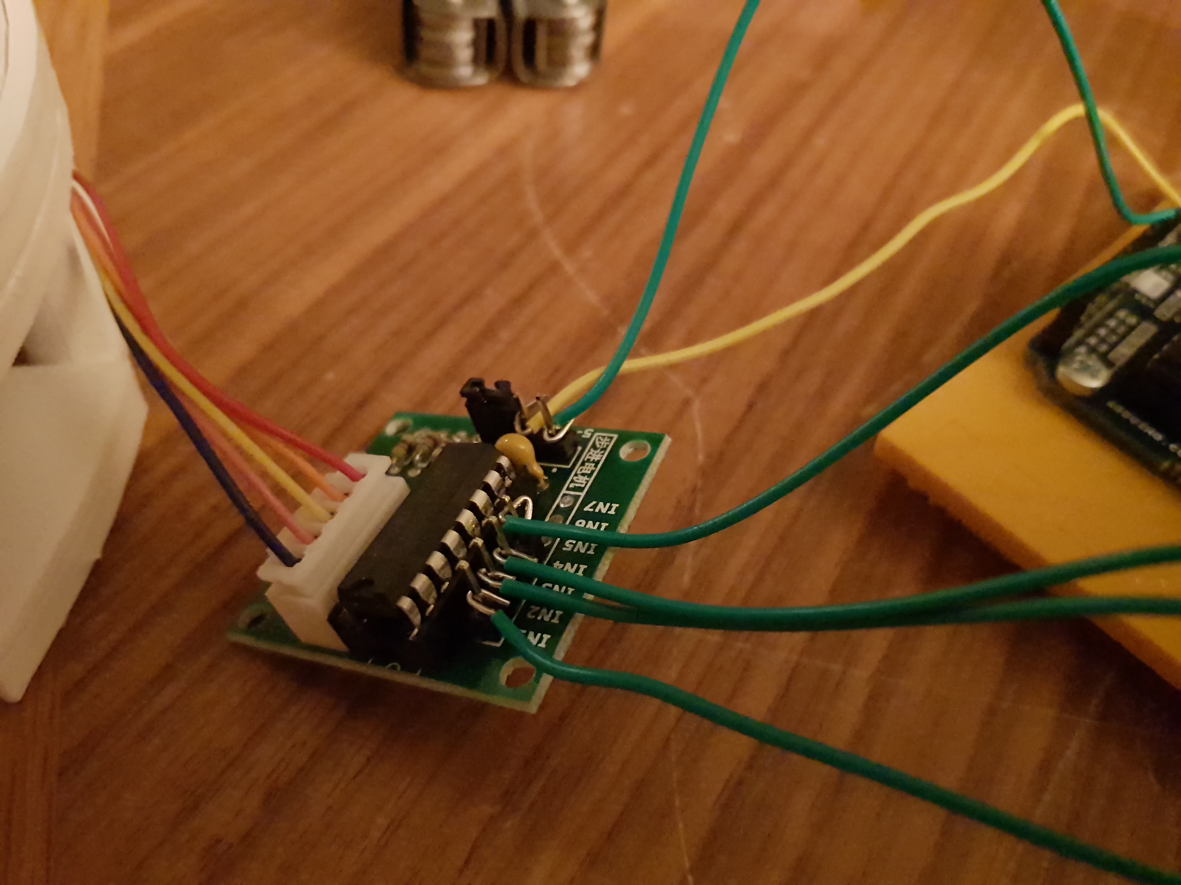 Improvised Jumper Wire Connections to Stepper Driver