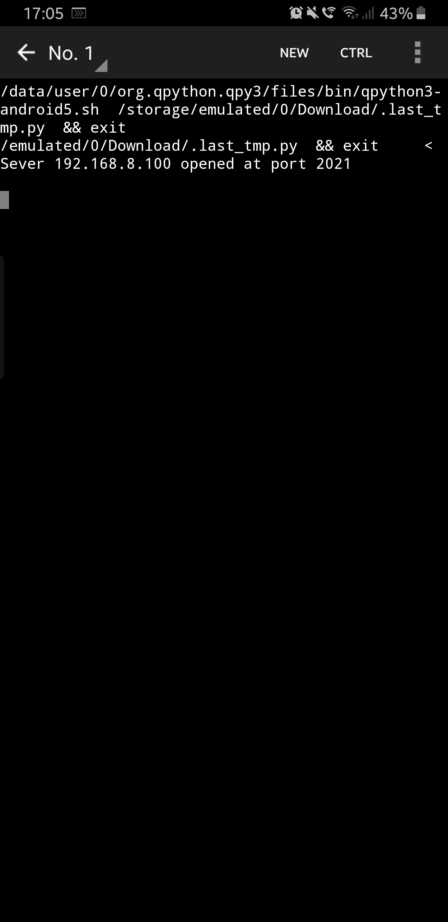 QPython Server Terminal on Android