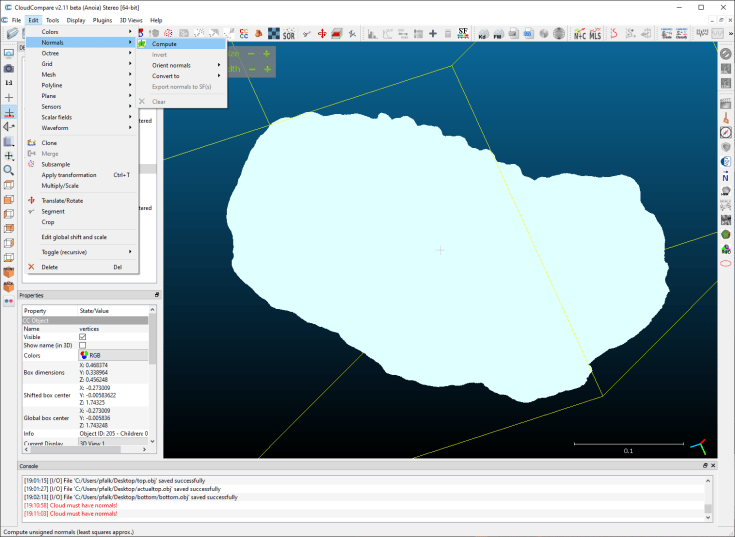 Aligning and merging two halves of a scan: CloudCompare – Prof. Peter L ...