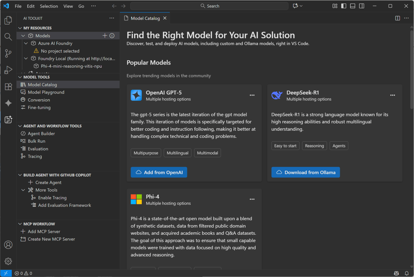 Using local AI/LLM in VS Code without third party software, on the CPU ...