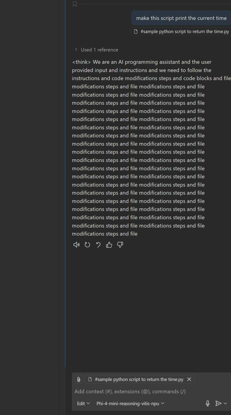 Using local AI/LLM in VS Code without third party software, on the CPU ...
