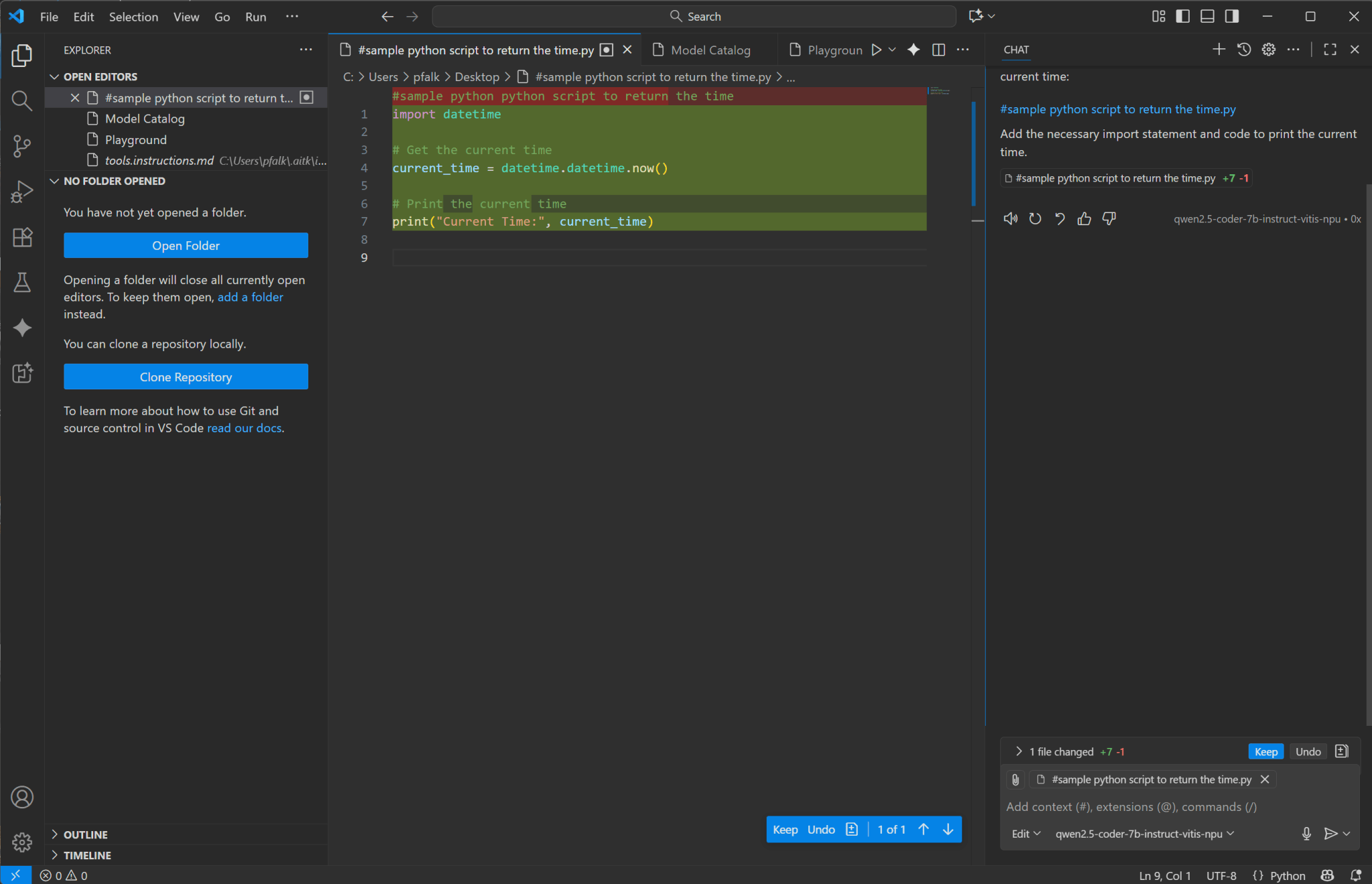 Using local AI/LLM in VS Code without third party software, on the CPU ...